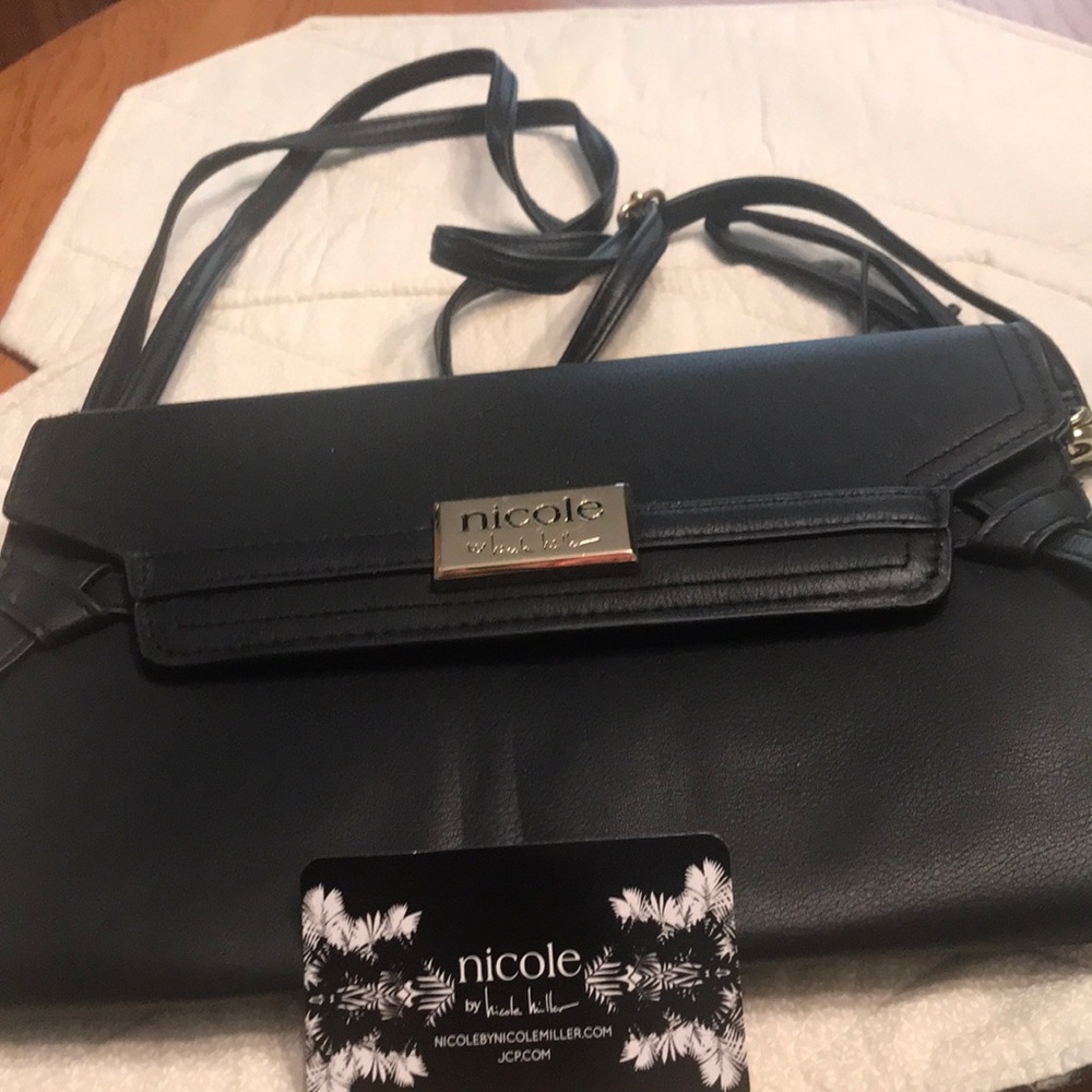 Nicole by Nicole Miller Black Faux-Leather Convertible Crossbody